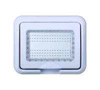IXTRIMA Placca con coperchio e Supporto da esterno Ip55 3 posti (idrobox) compatibile con Bticino Living Light, supporto stagno 3P COLORE bianco
