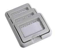 IXTRIMA Placca con coperchio e Supporto da esterno Ip55 3 posti (idrobox) compatibile con Bticino matix, supporto stagno 3P COLORE Grigio (Confezione da 3)