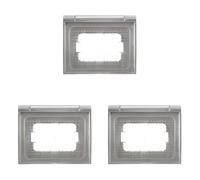 IXTRIMA Placca UNIVERSALE da esterno Ip44 3 posti (idrobox) compatibile con Bticino, Vimar, Gewiss custodia stagna 3P COLORE Grigio (Confezione da 3)
