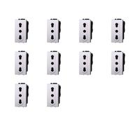 IXTRIMA Presa Bipasso 2P+T 10/16A 250V, Compatibile con Bticino Living Light, Set da 10 Pezzi, Bianco