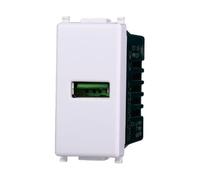 IXTRIMA Presa Caricatore USB Type-A compatibile plana 5Vdc 2.1A colore bianco EV2401