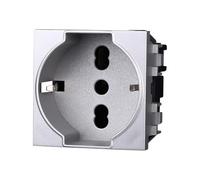 IXTRIMA Presa Schuko 2P+T 16A Colore GRIGIO Compatibile Con Bticino Living International/LIGHT