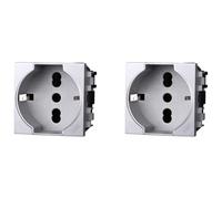 IXTRIMA Presa Schuko 2P+T 16A Colore GRIGIO Compatibile Con Bticino Living International/LIGHT