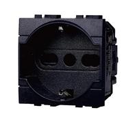 IXTRIMA Presa Schuko 2P+T 16A Colore Nero Compatibile Con Bticino Living International/LIGHT