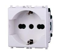 IXTRIMA Presa Schuko compatibile con Vimar Plana, 2P+T 10/16A 250V, Colore Bianco (1)