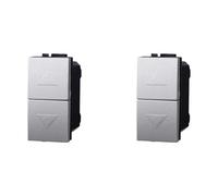 IXTRIMA Pulsante Doppio Saliscendi 1P+1P 10A Colore GRIGIO Compatibile Con Bticino Living International