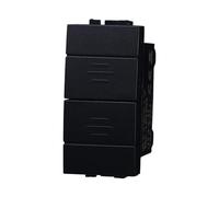IXTRIMA Pulsante Doppio Saliscendi 1P+1P 10A Colore Nero Compatibile Con Bticino Living International/light