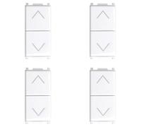 IXTRIMA Pulsante Doppio Saliscendi, Compatibile con Plana, Colore Bianco, 2,1A, 10,5W (Saliscendi interbloccato, 4)