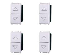 IXTRIMA Pulsante doppio 1P+1P NO saliscendi compatibile plana colore bianco EV1202 kit 4pz