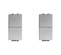 IXTRIMA Pulsante Interbloccato Saliscendi Commutatore 2P 10A Tapparelle Colore Grigio Compatibile Con Bticino Living International