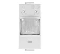 IXTRIMA Sensore di movimento crepuscolare 1 modulo per luci, PIR da incasso compatibile BTicino Matix, colore bianco