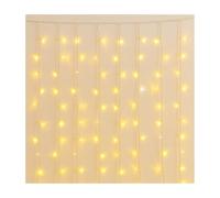 IXTRIMA Tenda Luminosa 200 LED, 3Mt, Luce Giallo, Cavo Bianco, IP65, Prolungabile, Effetto Flash, Con fili uniformi da 1 metro, ghirlanda nataliza, negozi, balcone natale