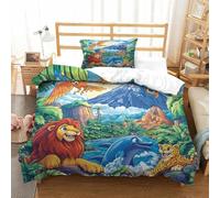 IXUEOUUXC Stampa 3D Jungle Animals Biancheria Da Letto 3 Pezzi Copripiumino Con Cerniera E Federe Per Ragazzi E Ragazze,coppie,camera Da Letto,decorazione Single(135x200cm)
