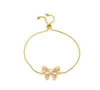 IXUPIFANG Bracciale Farfalla Bracciale Cristallo Rosa