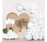 IXVAN Palloncini bianchi, 145 pezzi, diverse dimensioni, confezione da 45 cm, 30,5 cm, 25,4 cm, 10 cm, ghirlanda di palloncini in lattice bianco per decorazioni per feste di compleanno