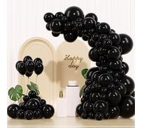 IXVAN Palloncini neri, 145 pezzi, diverse dimensioni, confezione da 45 cm, 30,5 cm, 25,4 cm, 12 cm, 12 cm, in lattice nero, per decorazioni per feste di compleanno