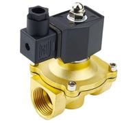 IXYFFRQO Elettrovalvola elettrica in Ottone normalmente Chiusa con Guarnizione NBR/FKM DN15 DN20 DN25 12V/24V/220V for Acqua Aria Olio Gas(FKM Seal_DC24V)