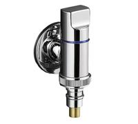 IXYFFRQO Rubinetto for Lavatrice Multifunzionale, valvola angolare ad Apertura Rapida, valvola Triangolare a Tre Vie for WC a Parete G1/2(Silver G1 2 G3 4)