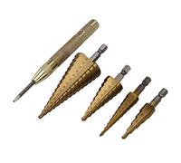 Iyalezirk 1 Set 3-12Mm 4-12Mm 4-20Mm 4-32Mm Punta per Trapano a Passo Metrico Punta per Fresa a Cono Set di Punte per Trapano in Metallo per Legno