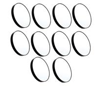Iyalezirk 10 x specchio per trucco, 10 pezzi, con due ventose, per il trucco, specchio, rotondo, grande, 10 volte di ingrandimento nero