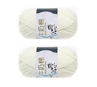 Iyalezirk 2 Gruppo Filato di Cotone E Latte Per Lavorare A Mano Morbida () Rugosa di Circa 2,5 mm