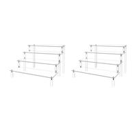 Iyalezirk 2 x Supporto per display in acrilico a 4 livelli Mensola verticale trasparente per esposizione Cupcakes Decorazione e organizer da scrivania