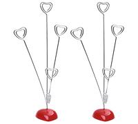 Iyalezirk 2X Cuore-Based 4 Standing-Cuore Wire Titolari di Schede Fotografiche della Nota della Clip Albero