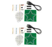 Iyalezirk 2X Kit Elettronico fai da te Suite di Saldatura Kit Circuito di Luce LED Lampeggiante Cinque Punte Colorate, Alloggiamento