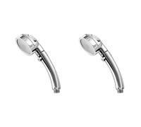 Iyalezirk 2X Soffione Doccia Ad Alta Pressione, Soffione Doccia Portatile con Un Risparmio Idrico Regolabili nel Angolazione con Pulsante di Arresto Completo sopra/off