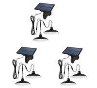 Iyalezirk 3X Luce A Sospensione Solare per Esterni Lampada A LED Impermeabile Lampadario A Doppia Testa Decorazioni per Capannoni Esterni Stanza del Fienile