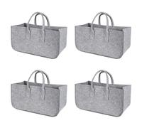 Iyalezirk 4X Accessorio Decorazione Elegante Borsa Portaoggetti Giornale Vestiti da Picnic Feltro Legna da Ardere Carrello da Viaggio per La Spesa Grigio