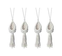 Iyalezirk 4X Boho Macrame Air Plant Hanger Tillandsia Hanging Basket Rope Holder Flower Decorazioni per la Casa (10 CM)