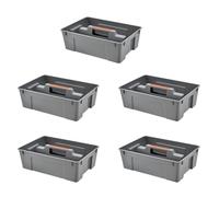 Iyalezirk 5 x Scatola di immagazzinaggio separata portatile multifunzionale cassetta degli attrezzi di pulizia strumento di finitura in plastica per sala da pranzo cucina