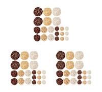 Iyalezirk 63 pezzi serie/set 3 colori palline di rattan, riempitrici per vasi per la decorazione di Natale, festa di nozze, 3 cm / 5 cm / 7 cm)