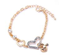 Iyalezirk A Forma di Cuore Bracciali Piastra per la Catena delle Donne Moda Bracciale con , placca