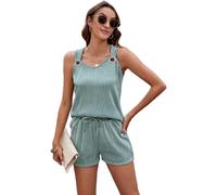 Iyalezirk Completo da Composto da 2 Pezzi, Pantaloncini e Completo Coordinato da Casa, 2025, Verde Scuro, XXL