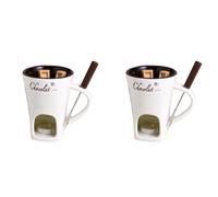 Iyalezirk Set di tazze da fonduta, set di preparazione crema al latte, formaggio al cioccolato, fondatoio per burro semplice, tazza di cottura candeliere,