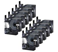 IYBYNYHN Nastro per etichette bianco su nero da 10 pezzi da 12 mm compatibile con i modelli di stampante LabelManager 100 120P 350D 160 per il numero di parte A45021