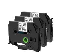 IYBYNYHN Nastro per etichette compatibile con TZe231 TZe631 12 mm 0,47 pollici compatibile con PTH110 PTD210 P710BT E110V Confezione da 3 a 20(3PK Black on Clear)