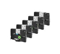 IYBYNYHN Nastro per etichette per tubi termoretrattili da 5 confezioni 11,7 mm 1/2 compatibile con HSE231 HSe-631 PTE550 PTD210 PTD450 PTH110(Black on White)