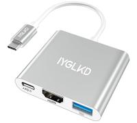 IYGLKD Adattatore da USB C a HDMI, adattatore 3 in 1 da tipo C a 4K HDMI con porta PD USB 3.0 da 100 W con funzione OTG, convertitore AV digitale multiporta per telefoni USB C 15 16, tablet, iPad Pro,