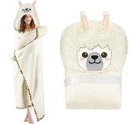 iyoimono Coperta portatile in alpaca/lama bianca Alpaca Lama Regali Coperta per divano Coperta accogliente Coperta con cappuccio indossabile alpaca/lama Regali per donne adulti ragazze e bambini 152 x