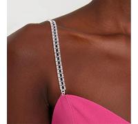 IYOU Donne Cristallo Reggiseno Cinghie Argento Scintillante Strass Reggiseno Spalla Anti-Skid Nightclub Party Reggiseno Intimo Cinghie Corpo Accessori per Reggiseno Top Abito (2 Pezzi)