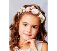 IYOU Fascia per Capelli Bambina Rosa Floreale Corona per Capelli Matrimonio Comunione Accessori Capelli per Ragazze