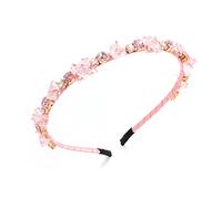 IYOU Fascia per Capelli Cristallo Scintillante Cerchietti Rosa Strass Cerchietto Barocco Perline Accessori per capelli Feste Compleanno per Donne