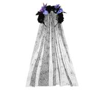 IYOU Fascia per capelli di Halloween con Velo Bande per Capelli di Fiori Nero Festival Carnevale Giorno dei Morti Accessori per Capelli per le Donne
