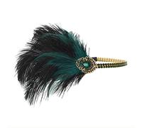 IYOU Fascia per Capelli Flapper Anni '20 Copricapo Verde Grande Gatsby Accessori per Capelli da Festival Vintage in Cristallo per le Donne