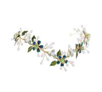 IYOU Fata Fiore Fascia Verde Perle Matrimonio Corona Foglia Sposa Damigella Folletto Accessori per capelli per Donne