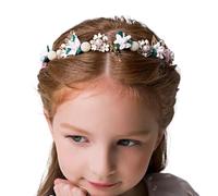 IYOU Fiore Copricapo Perla Nozze Fascia per Capelli Oro Cristallo Floreale Comunione Capelli Capelli Accessori per Fiore Ragazze e Damigella D'onore