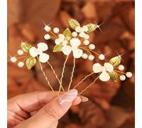 IYOU Forcine per capelli da sposa da sposa pezzi per capelli da sposa fiori dorati accessori per capelli foglie damigelle d'onore ospite per le donne (confezione da 3)